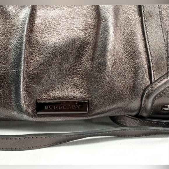 🆑 Burberry Prorsum Metallic Silver Satchel And/e Shoulder Bag Like New EUC - Picture 5 of 16